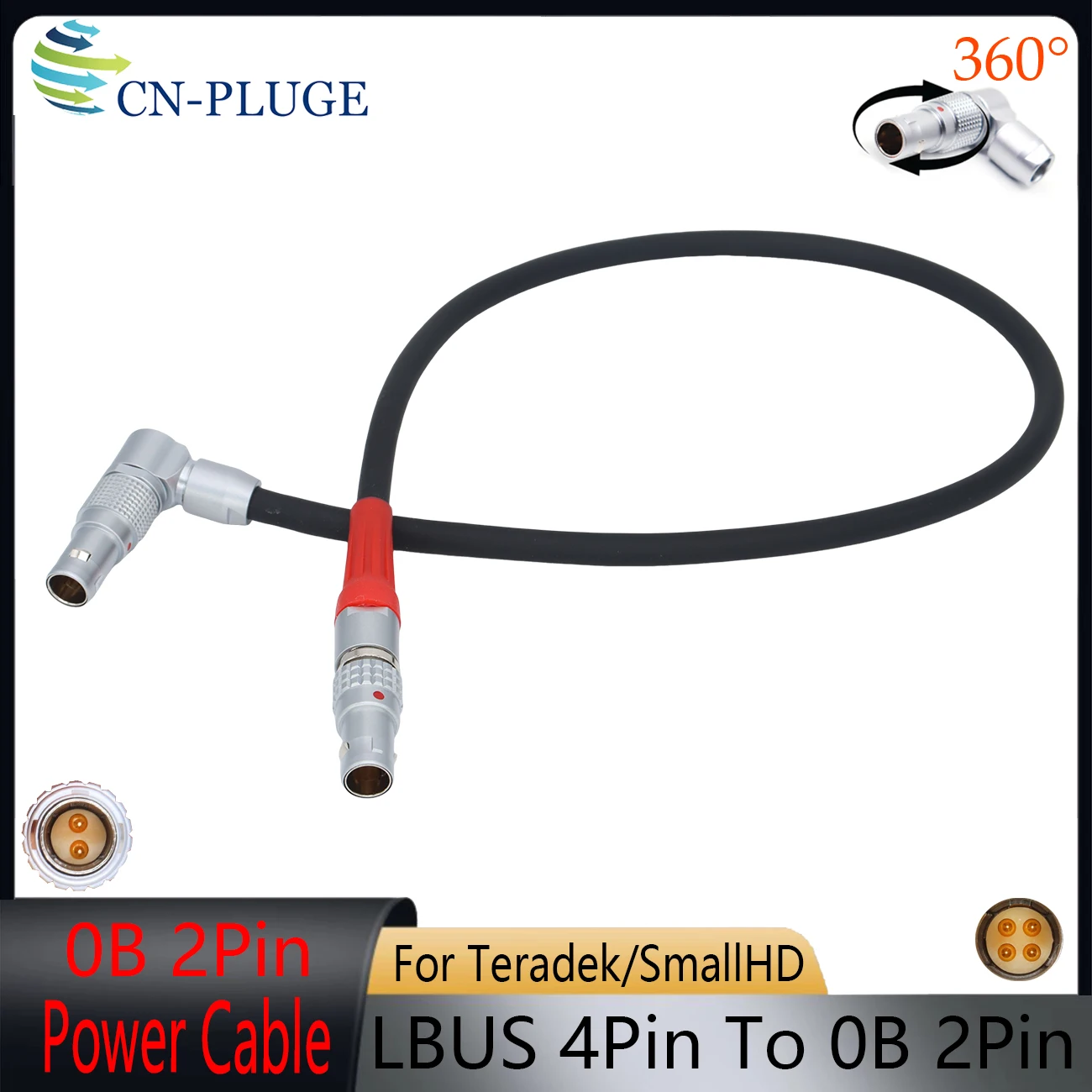 ARRI Camer 0B 2Pin to 0B 4Pin LBUS Cable For SmallHD/Teradek/ ARRI Cforce Mini RF/NIA-1 Bidirectional use Power Cable