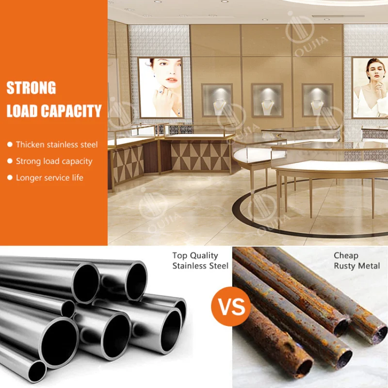 custom.Fashion Lady Retail Store Fixtures Design Luxury Custom Stainless Steel Shop Wall Display Rack Clothing