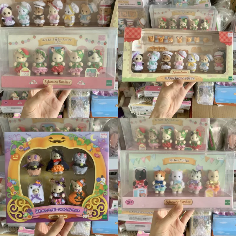 Anime Sylvanian Christmas Limited Chef Family Figures Baby Series Figures Kawaii Halloween Cute Decoration Christmas Gift Toys