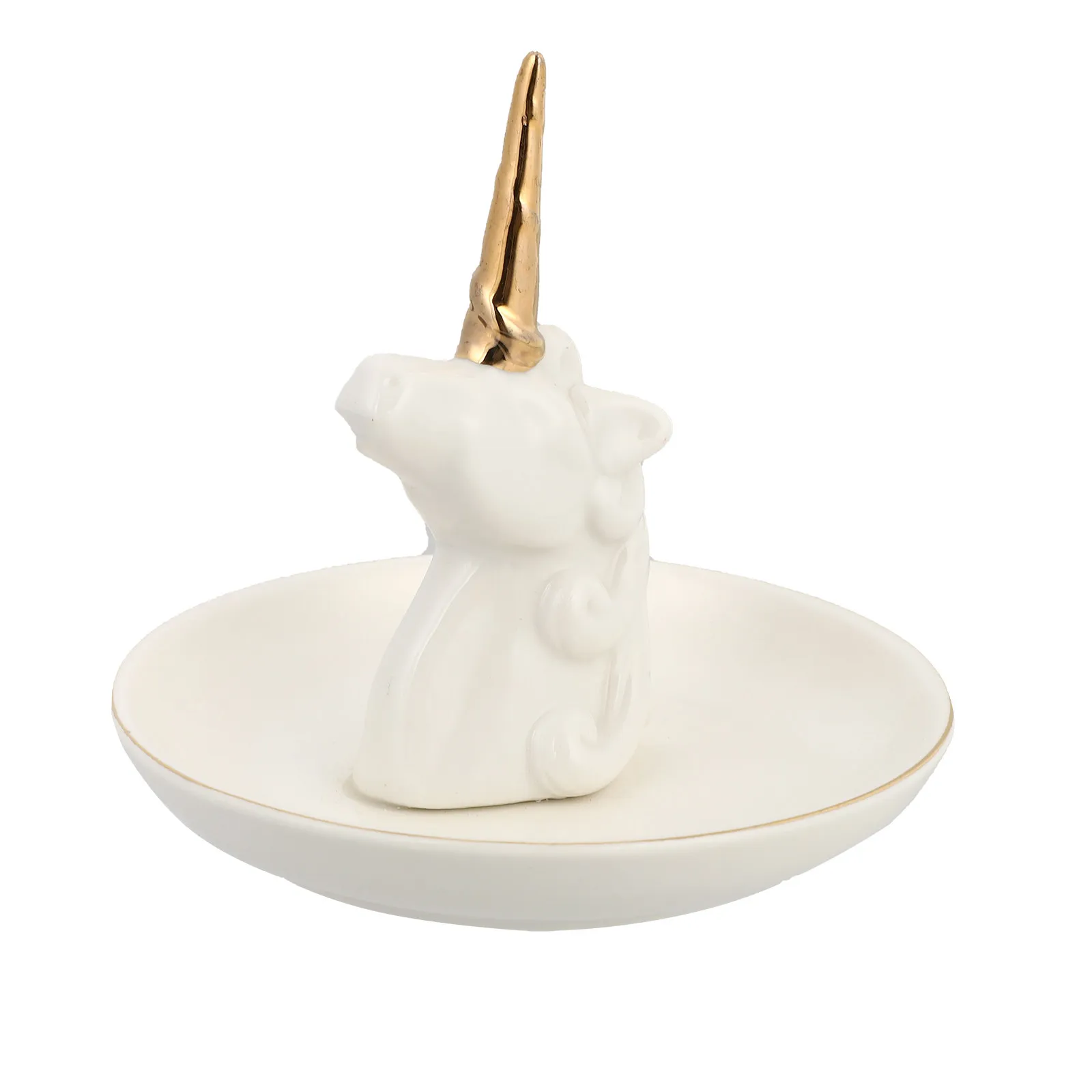 

1Pcs Unicorn Shape Ceramic Jewelry Storage Tray Ring Earring Necklace Bracelet Organizer Display Stand Desk Decor Home Store