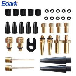 1 Set Bicycle Presta Schrader Valve Adaptor, Brass Bike Pump Adapters, Ball Pump Needle, Balloon Inflatable Toys Nozzle Inflator