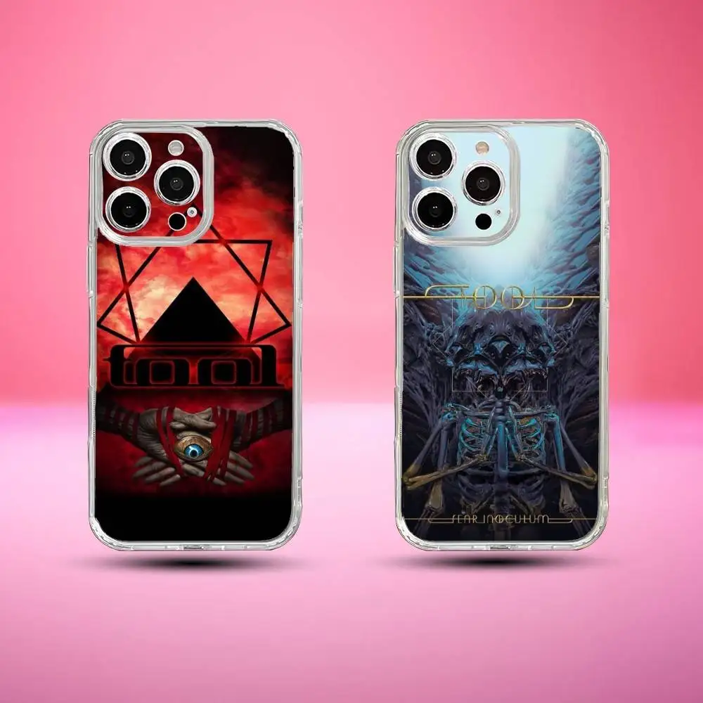 

Music T-Tool Band Rock Phone Case For iPhone17,16,15,14,13,12,11 Plus,Pro Max Soft Transparent Cover