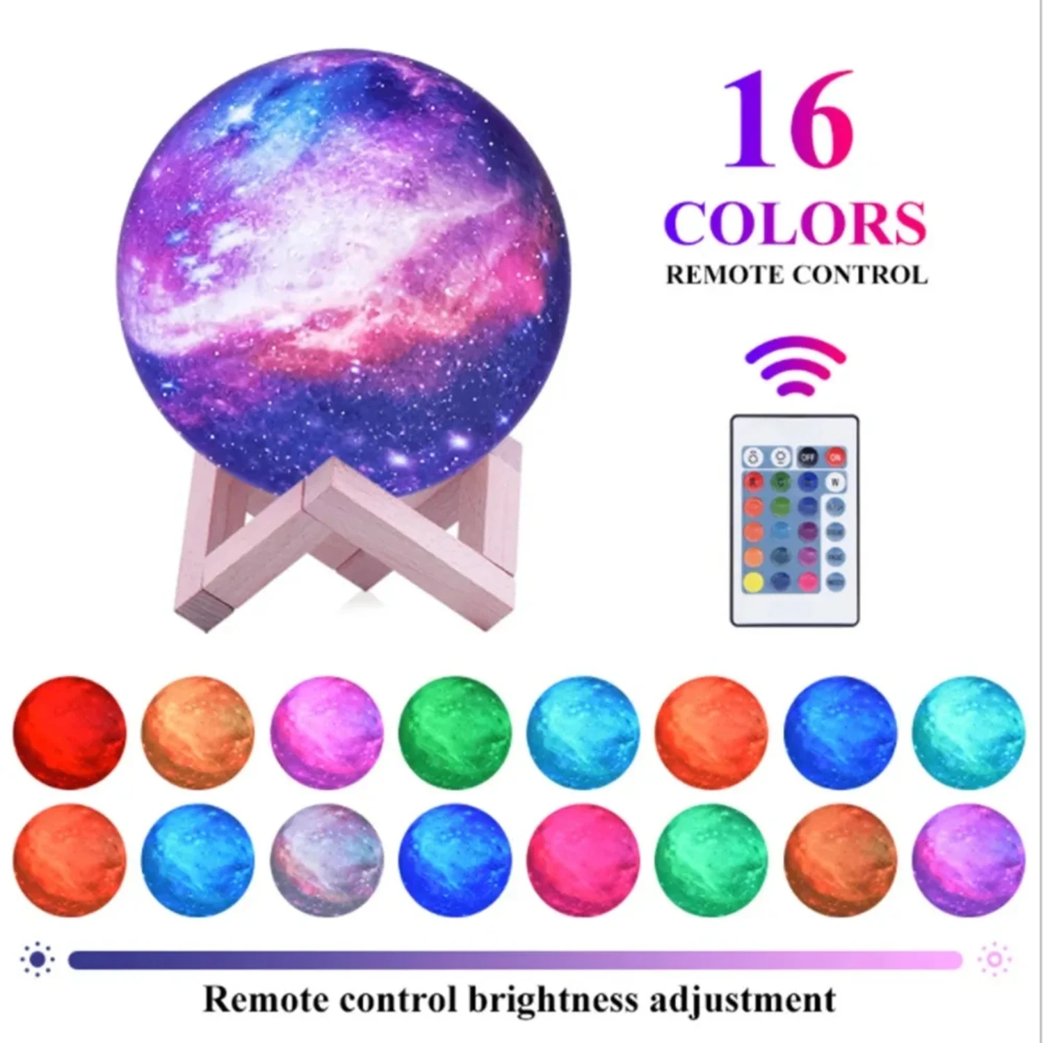 Colorful and Vibrant 3D Printing Lamp Light - Perfect Decorative Night Light for Bedroom - Remote Control with 16 Changeable Col