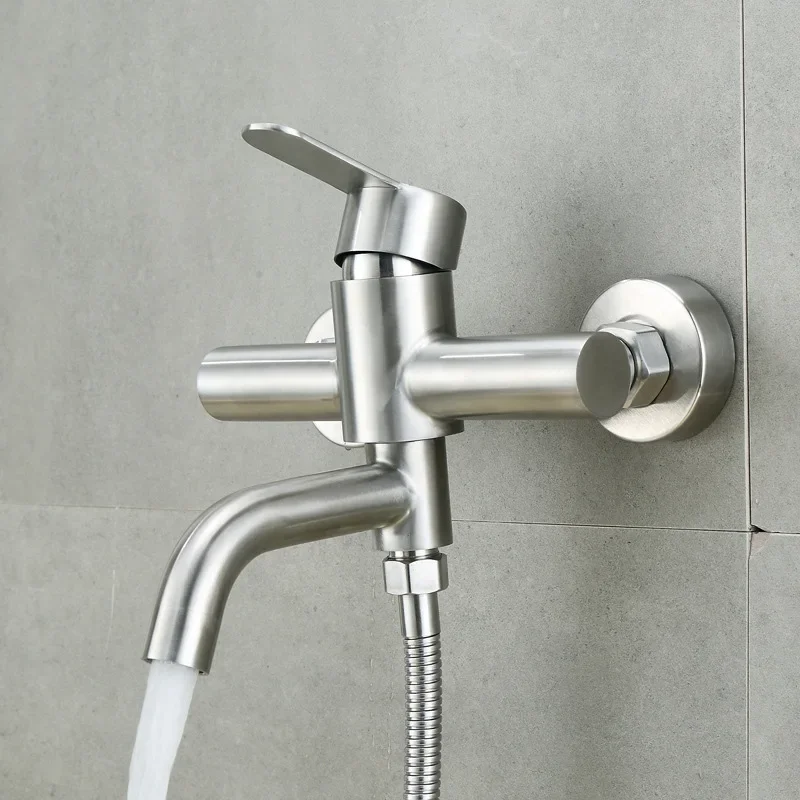

Shower Faucets Stainless Steel Wall Mounted Shower Diverter Bathroom Accessories Universal Multifunctional Hot and Cold Tap