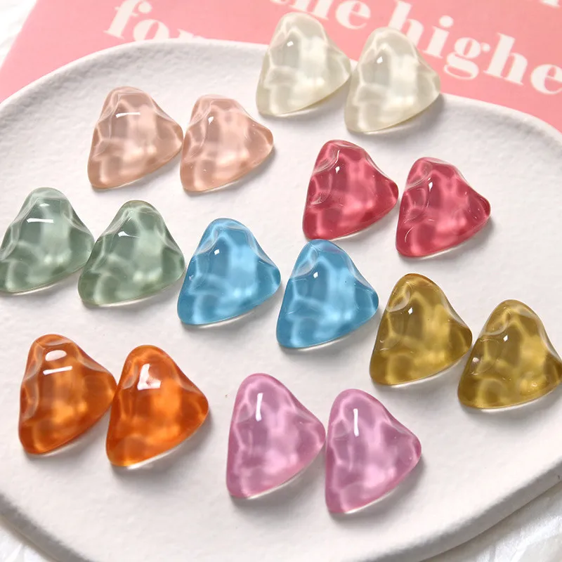 

100pcs/lot water ripple effect color geometry irregular triangle shape flatback resin beads diy jewelry earring/hair accessory