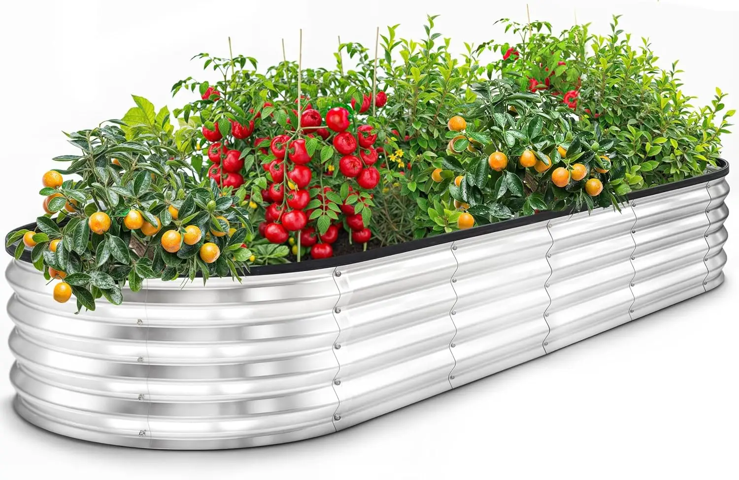 

Оцинкованная приподнятая грядка 6x2x1 футов, легкий ящик-клумба с простой сборкой для выращивания овощей, фруктов, цветов на открытом воздухе