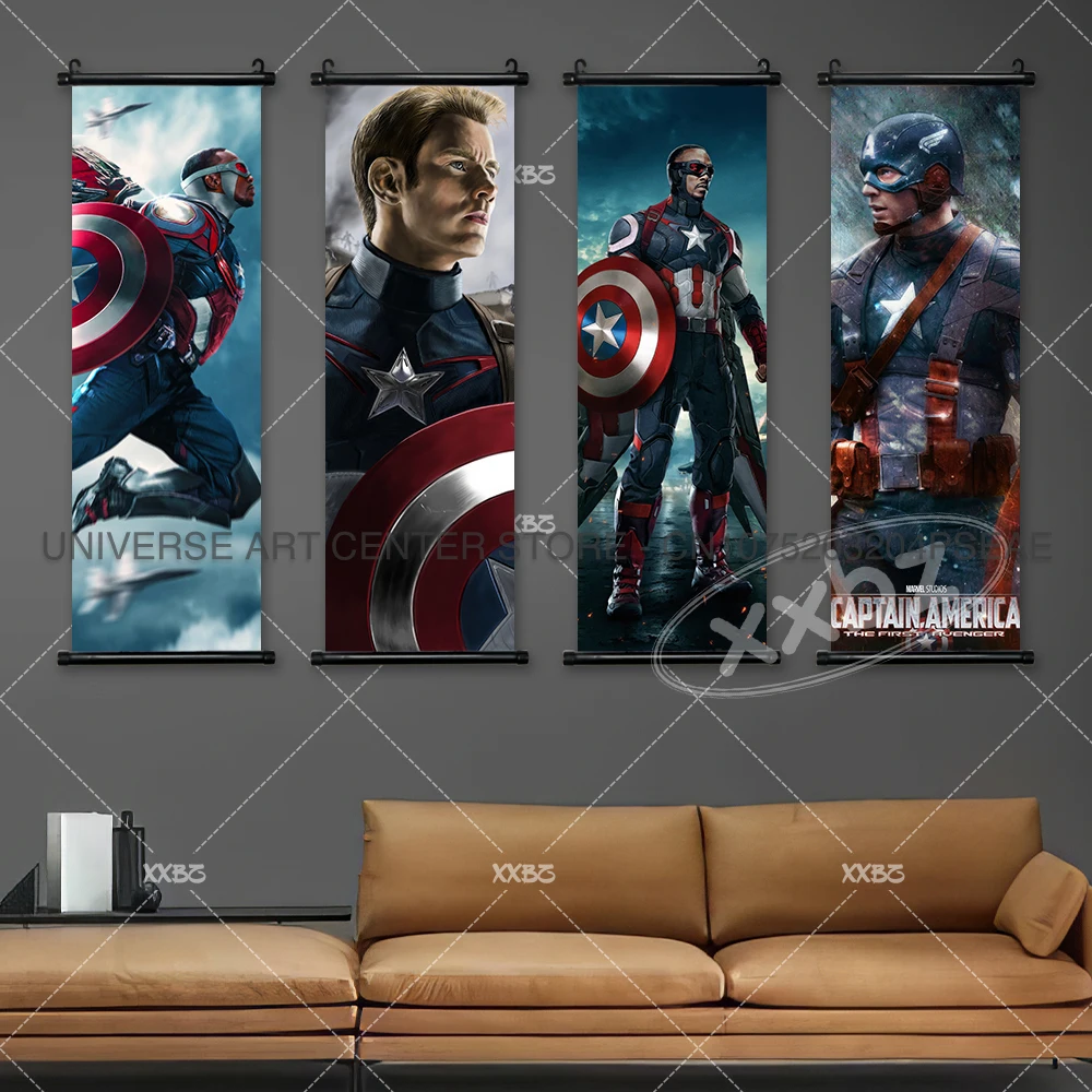 Captain America Poster The Avengers Home Decoration Hanging Painting Steven Rogers Wall Art Marvel Movies Canvas Scrolls Picture