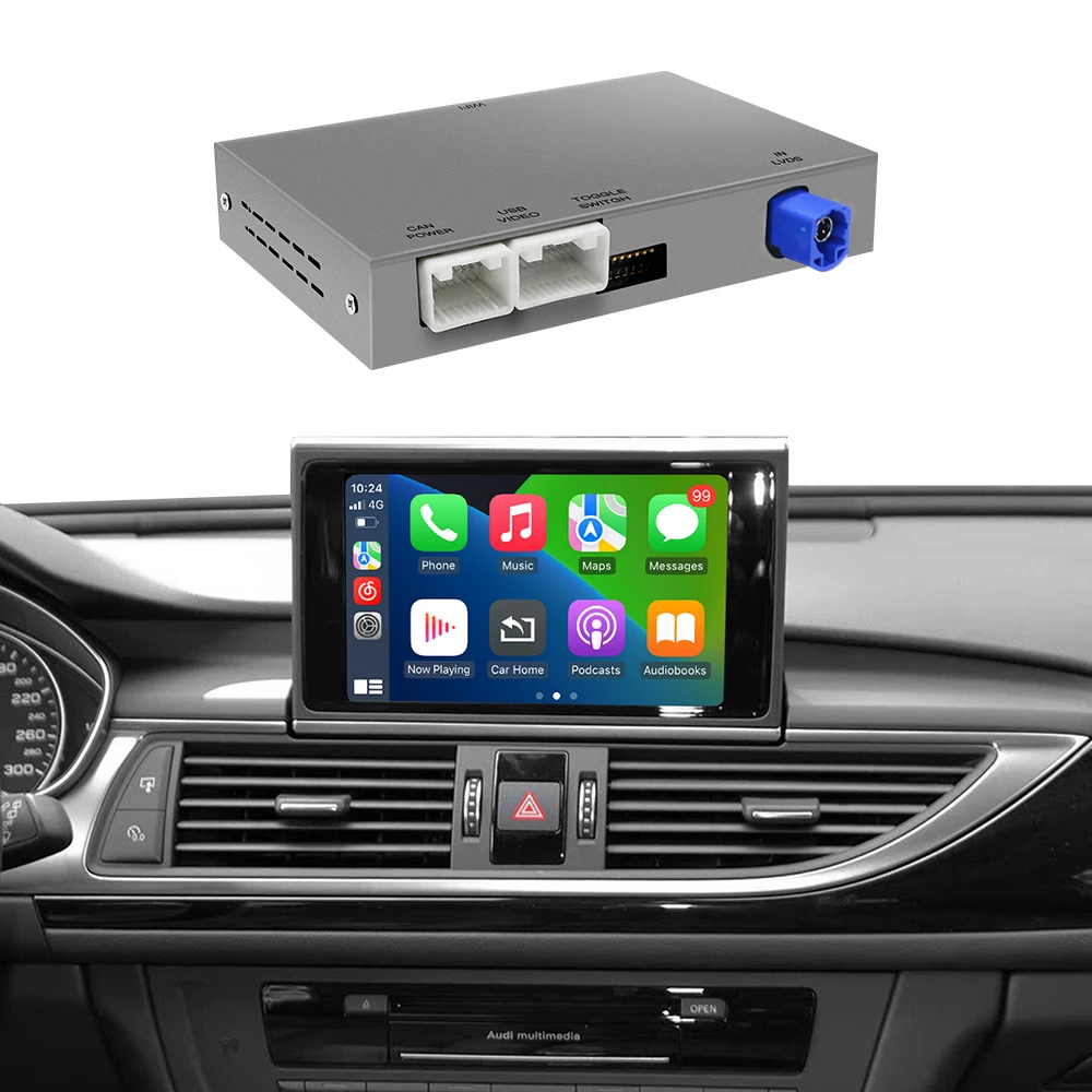 Adapter interfejsu Android Auto Wireless CarPlay do Audi A6 C6 A7 C7 z systemem RMC 2012-2018, Mirror Link, AirPlay, Bluetooth, Nawigacja GPS — 2