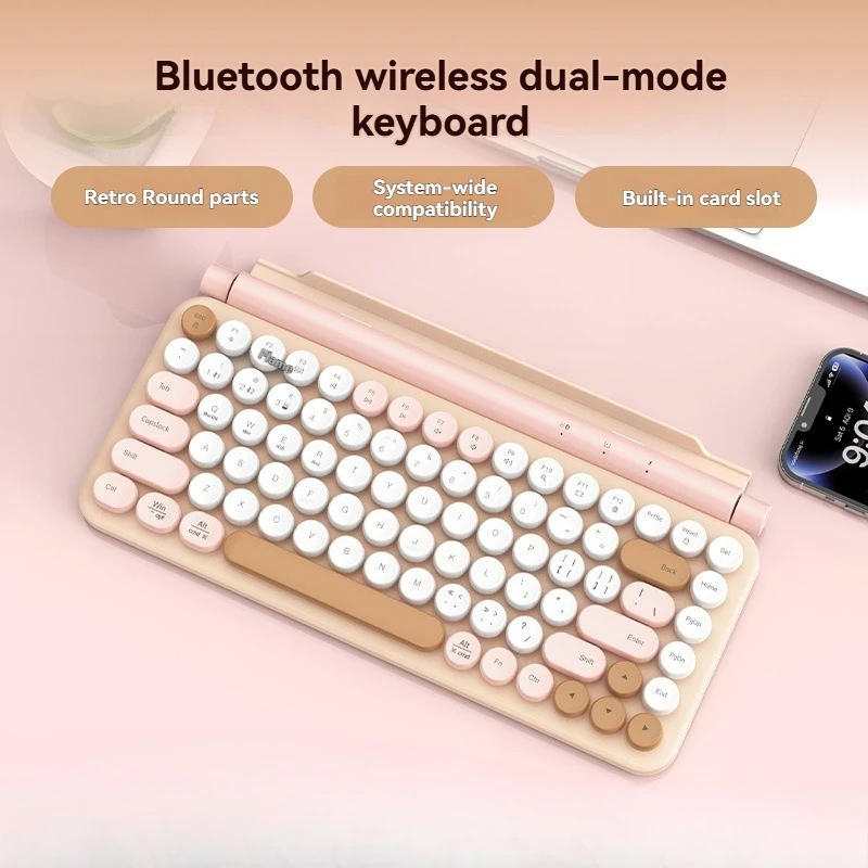 K888D Bluetooth Keyboard Customization Dual Mode Waterproof Colorful Keycaps Office Esports Gaming Mechanical Keyboard Gifts DIY