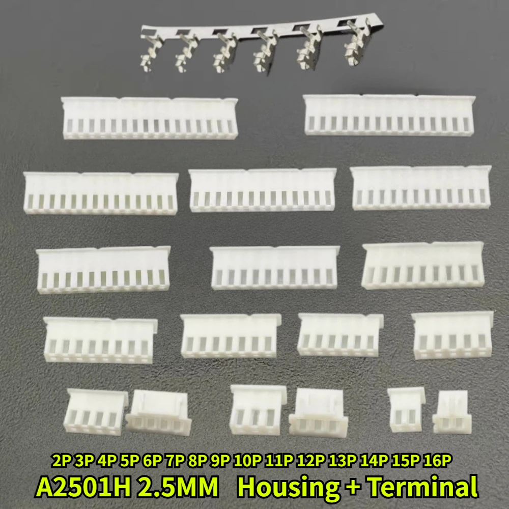 

50/100/300Pcs/lot A2501H Housing Pitch 2.5mm 2P/3P/4P/5P/6P/7P/8P/9P/10P/11P/12P/13P/14P/15P/16P CJT Rubber Shell Connector