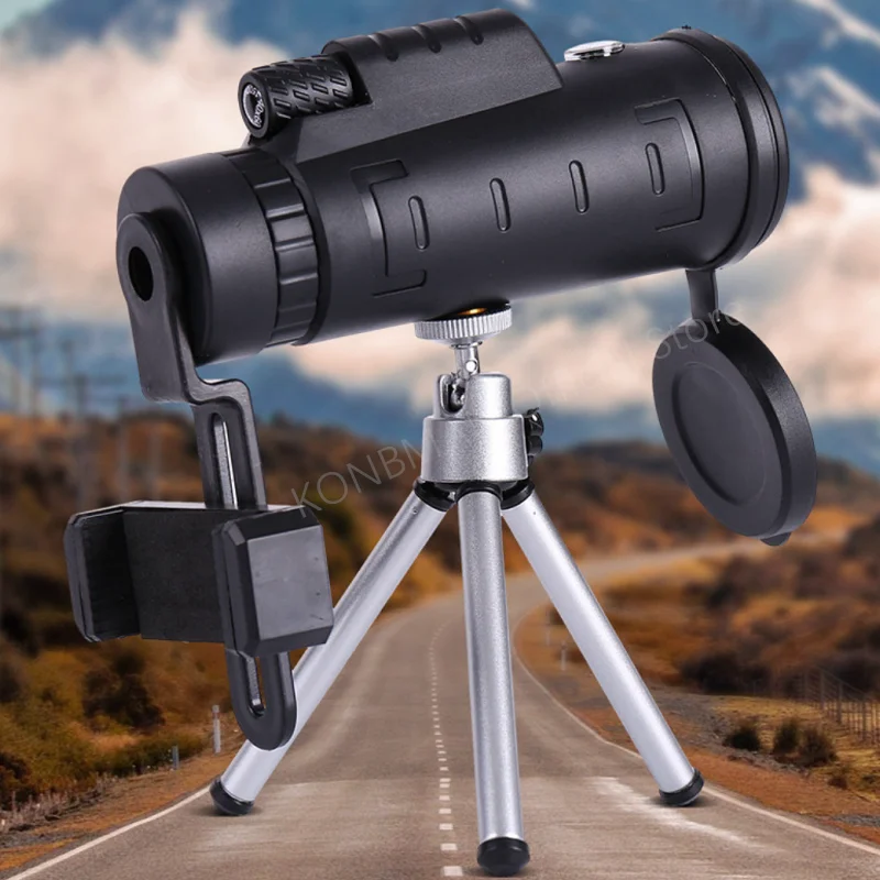 40X60 High-definition Telescope Monocular Night Vision Binoculars Waterproof Zoom with Phone Holder Hunting and Camping