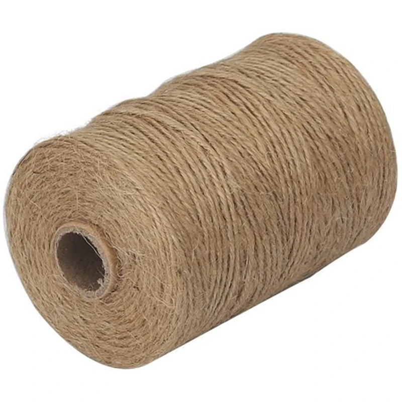 200M/ Roll 2mm Jute Twine Natural Thick Brown Twine for Home Gardening Plant Picture Hanger Industrial Packing String