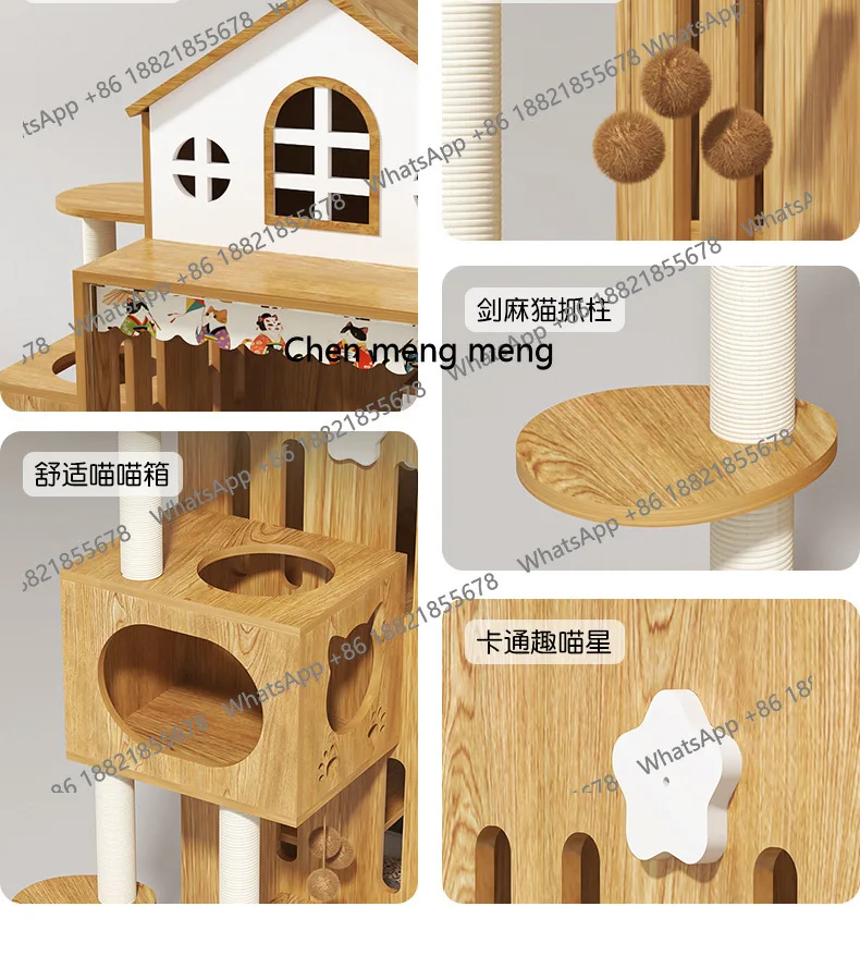 X Large cat cage, villa enlarged large wooden household cat cage multi-layer, cabinet cat climbing frame