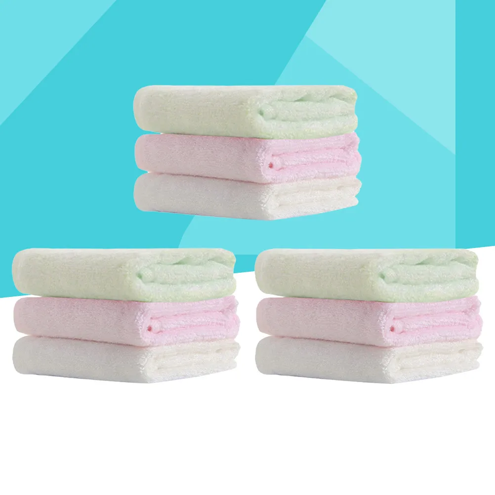 

9Pcs Bamboo Fiber Baby Face Towels Square Newborn Washcloths Soft Absorbent Reusable Baby Towel for Sensitive Skin