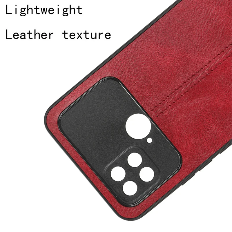 For XiaoMi POCO C40 220333QPG Case Suture Calfskin Soft Edge PU Leather Hard Back Phone Cover For POCO C40 Plus Bag Case