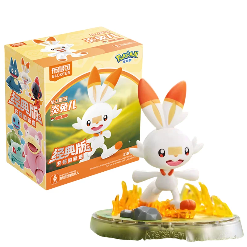 BLOKEES Original POKEMON Bausteine Pikachu Charmander Psyduck Sprigatito Eevee Lucario Pokémon Action Figur Spielzeug Geschenk 9