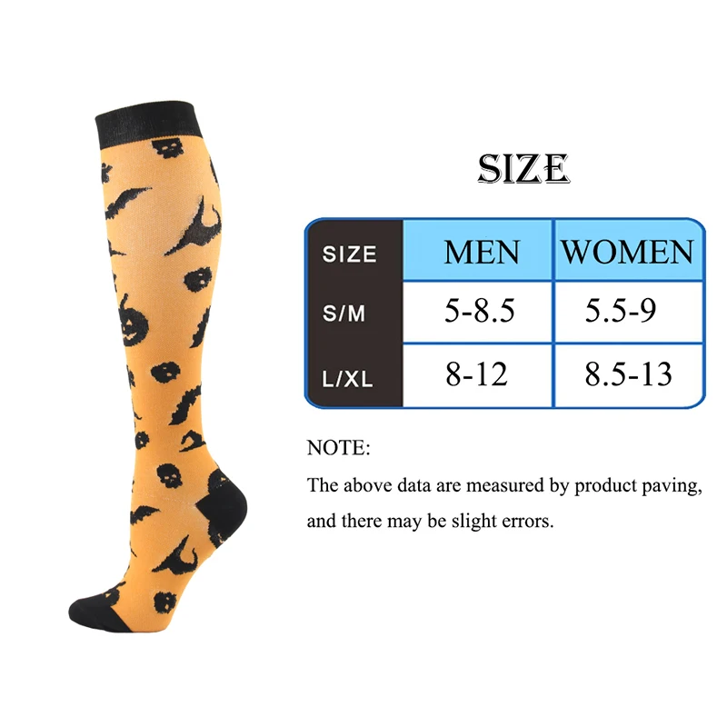 Halloween Compression Socks Pumpkin Head Witch Spider Web Pattern Long Stockings Men Women Running Sports Socks Halloween Gifts