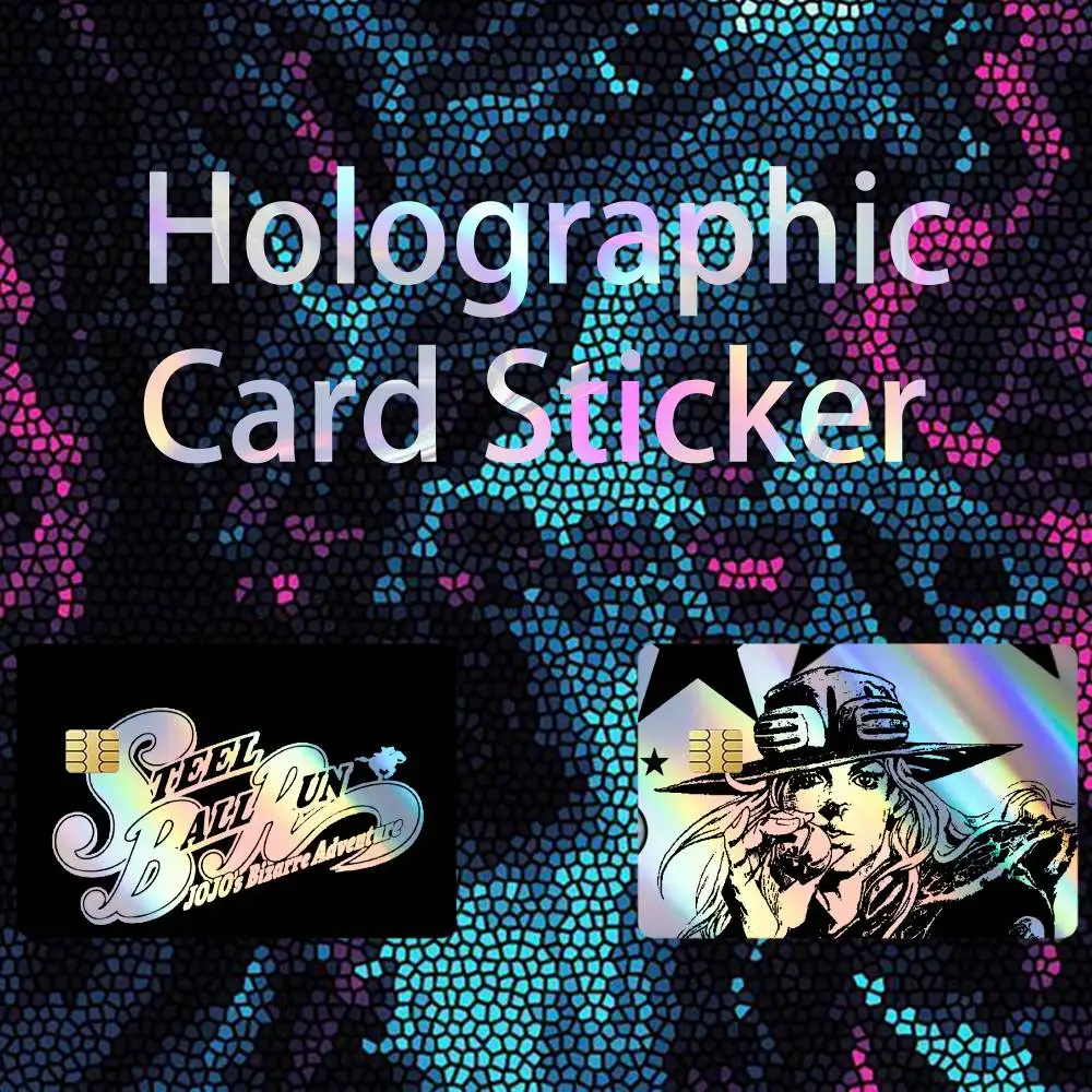 

STEEL BALL RUN JOJO Anime Laser Holographic No Fade Credit Bank Debit Card Skin Sticker Film