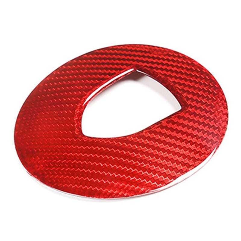 Red Carbon Fiber Steering Wheel Cover Trim For Porsche 911 Panamera Cayenne Boxster 718 2019-2023 Logo Circle Sticker Parts