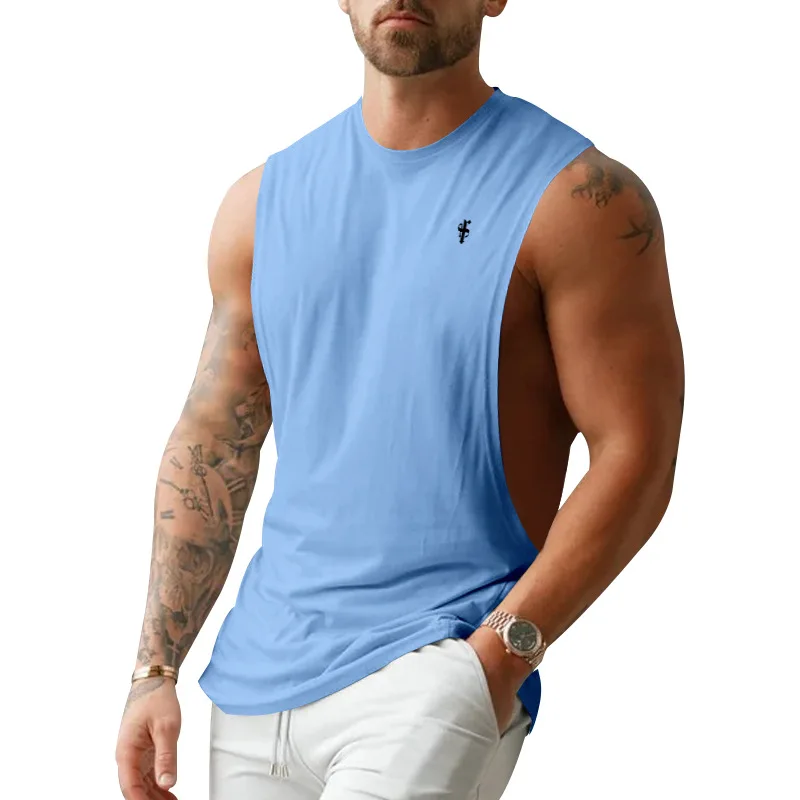 Neue Sommer-Lose-Weste für Herren mit Musiknoten-Print, Bodybuilding-Fitness, ärmellos – Detail 39