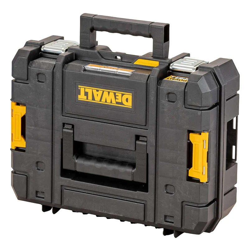 DEWALT DWST83345-1 TSTAK 2.0 IP54 Shallow Storage Box Free Stacking Removable Handheld Portable High-Capacity Plastics Tool Box