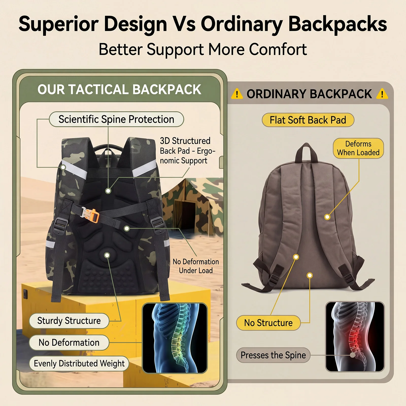 Kids Camouflage Tactical Backpack - usage example