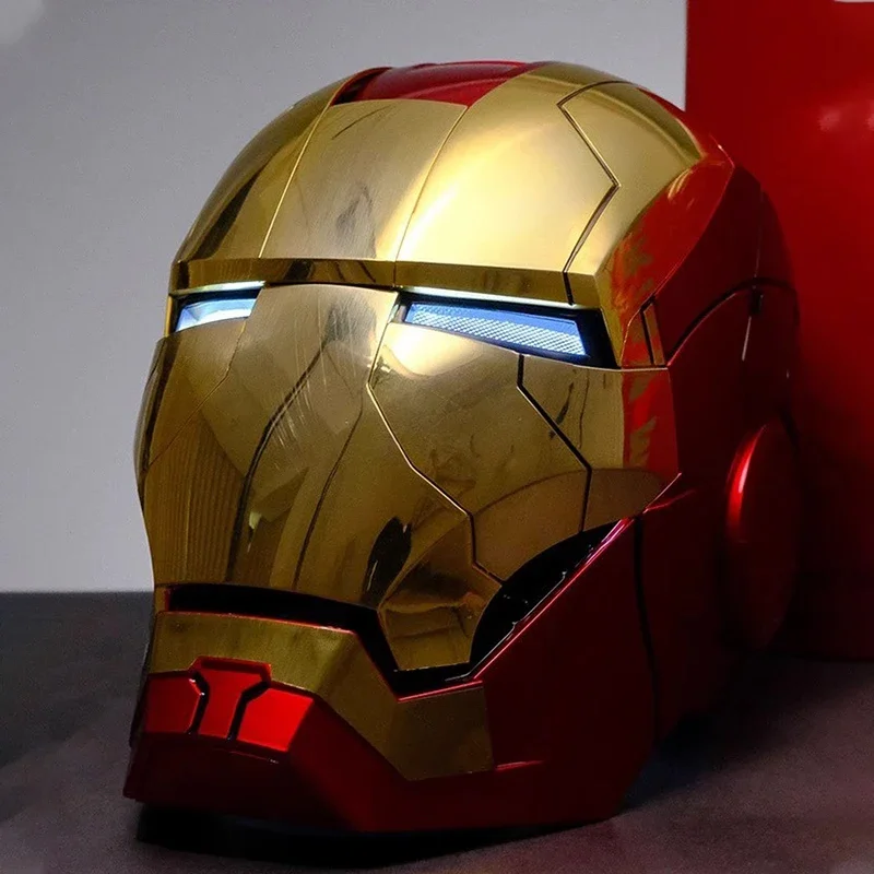 Iron Man Mk5 Electric Voice Control Helmet 1/1 Cosplay Led Eyes Metal Mask Iron Man Helmet Cosplay 1:1 Mask Adult Birthday Gift