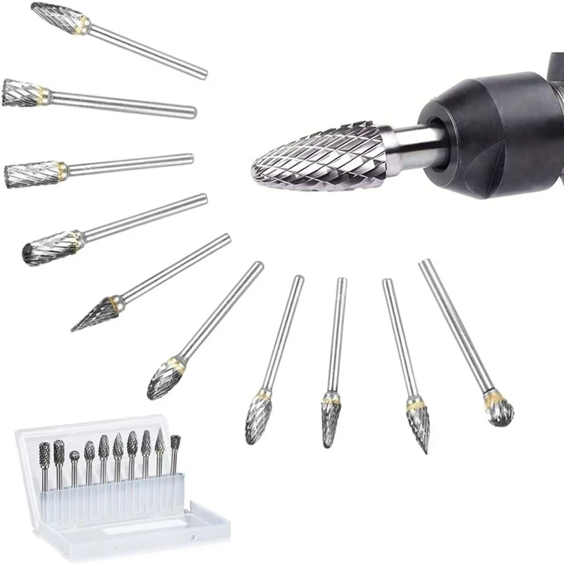 

Carbide Burr Set Compatible Rasp Bits Accessories For Woodworking Drilling Metal Carving Engraving Polishing