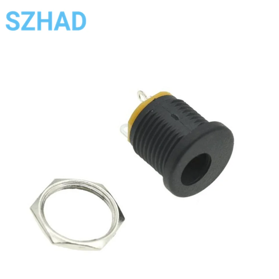 5.5-2.1MM DC-022 DC power supply socket outlet holes threaded nut panel installation
