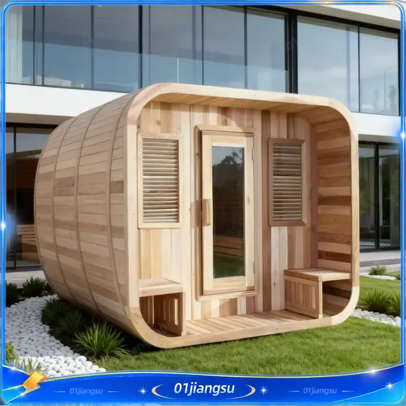 6KW Electric Sauna Heater Indoor Outdoor 4-6 Person Traditional Wet Steam Room Wood Stove Villa Home Spa Bath House Kit