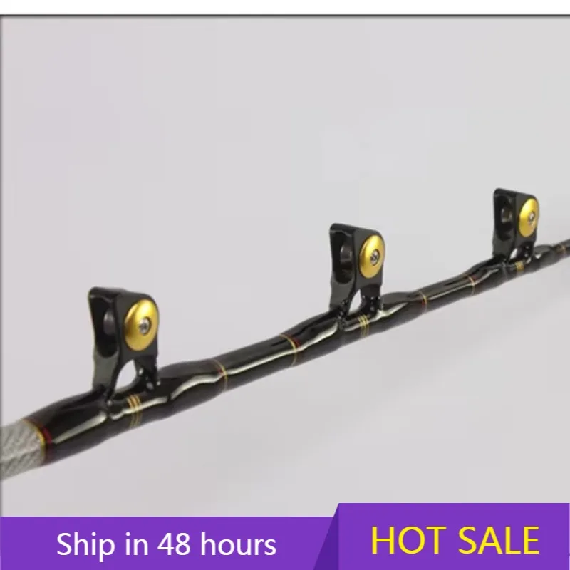 

YTYIN GMR022 Adjustable Heavy Duty Saltwater Roller Guides Stand up Big Game Unit Bent Butt Blank Trolling Fishing Rod