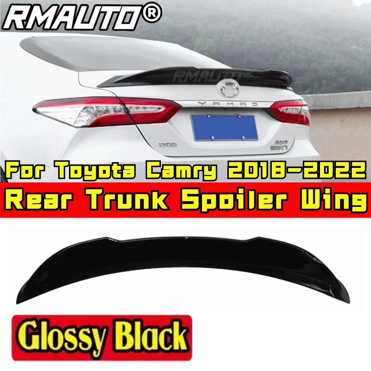 Car Rear Trunk Spoiler Body Kit ABS Plastic Car Rear Spoiler Wing For Toyota Camry LE/XLE/SE/XSE/Hybrid 2018-2023 Exterior Part