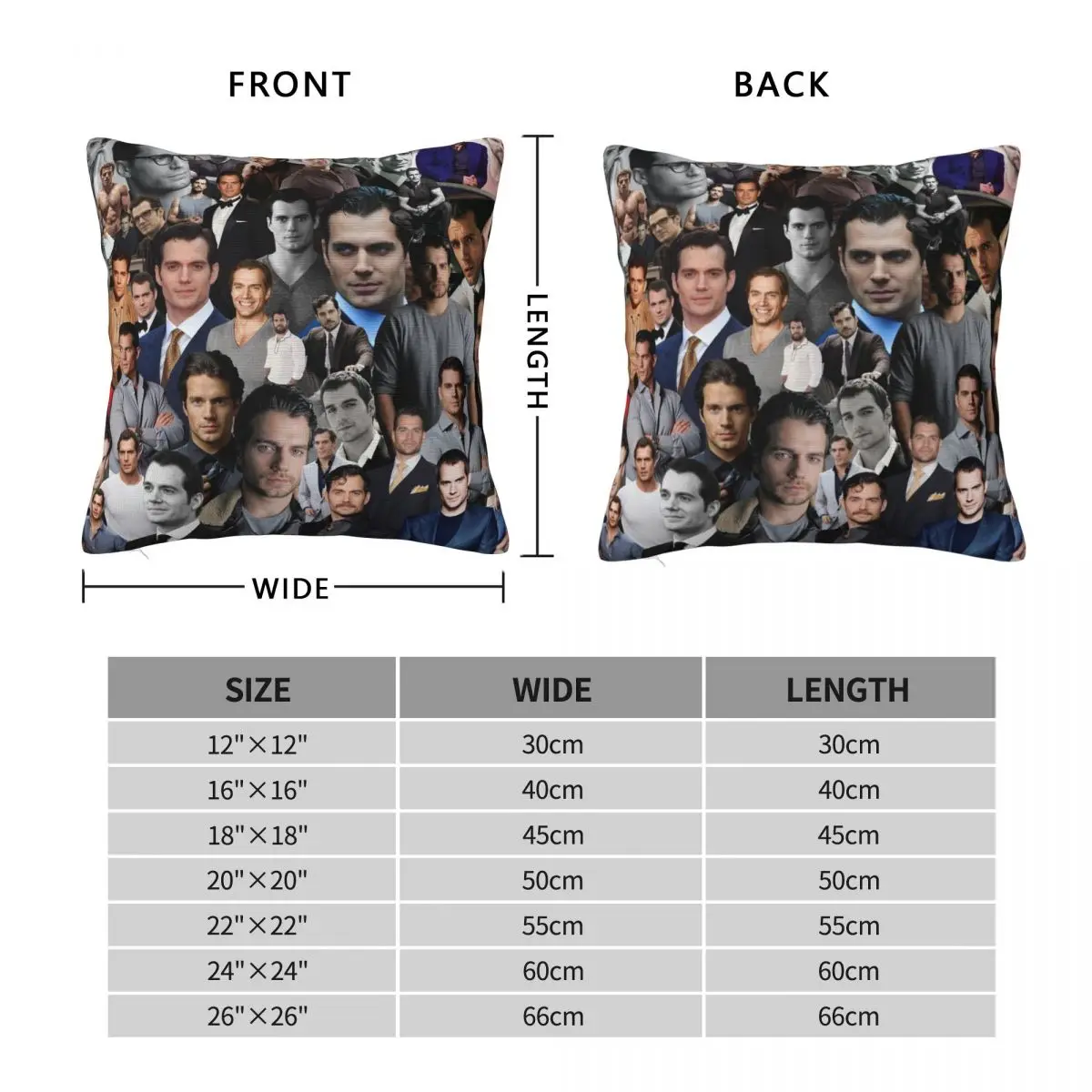 Henry Cavill Charles Brandon Square Pillowcase Polyester Linen Velvet Printed Zip Decor Pillow Case Sofa Seater Cushion Cover