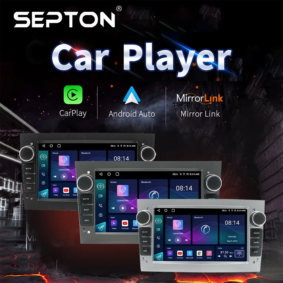 SEPTON 범용 안드로이드 자동차 라디오, Opel Astra H J 2004 Vectra Vauxhall Antara Zafira Corsa C D Vivaro Meriva Veda CarPlay