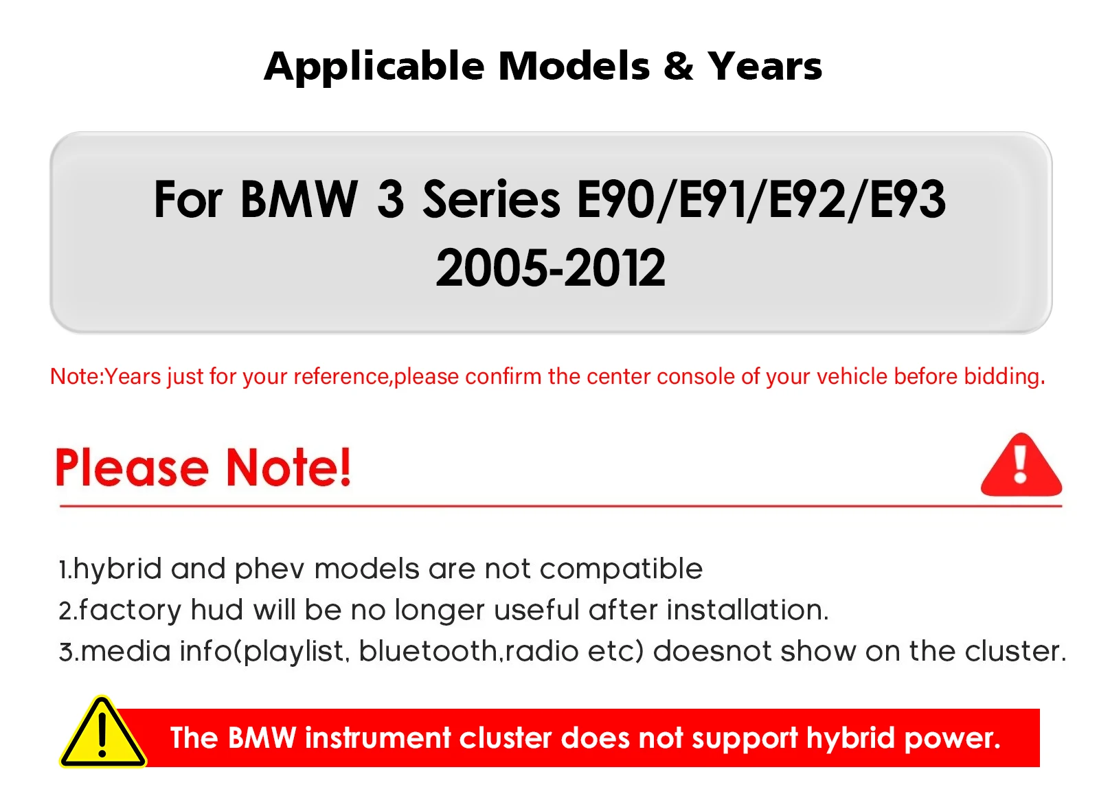 

10 " Digital Car Dashboard For BMW 3 Series E90/E91/E92/E93 2005 2006 2007 - 2012 Instrument Cluster Virtual Cockpit Speed Meter