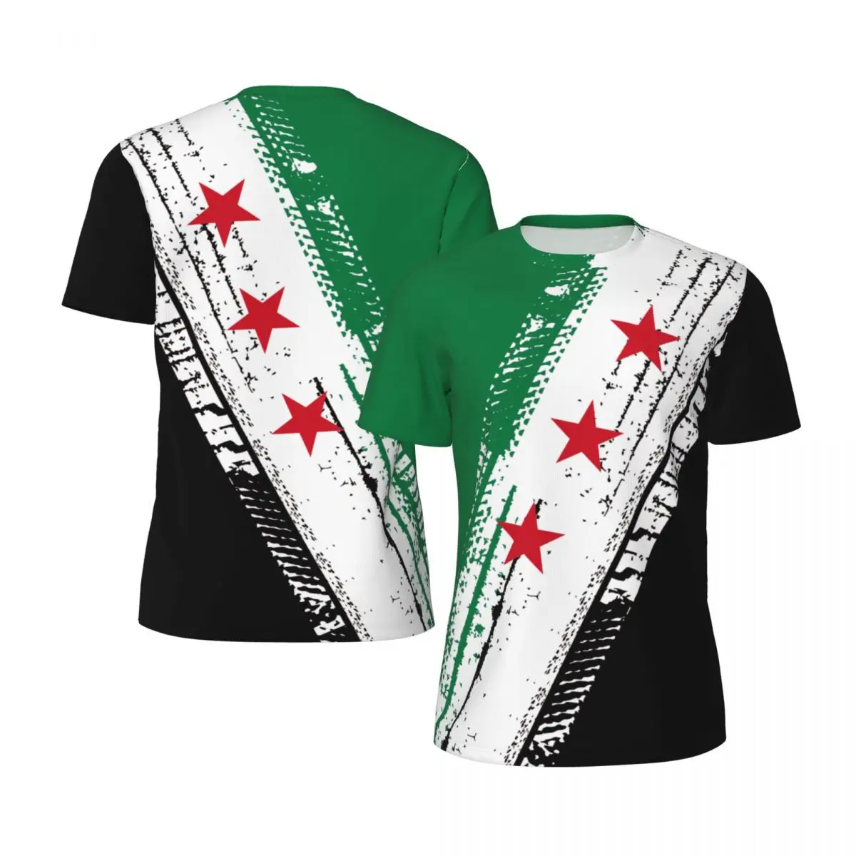 New Syria 1932-1958 3D Printing Flag Mesh T-shirts Men Women Clothing Sports Breathable For Running Bike Tennis Fitness T shirt