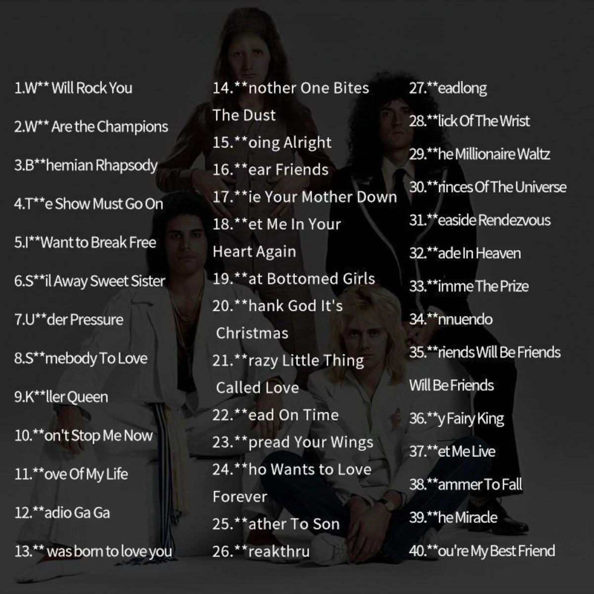 قرص سيارة Queen Band Pop Rock Music CD عالي السعة بدون فقدان MP3 صوت هاي فاي للسيارة والمنزل مجموعة مراوح الصوت #2