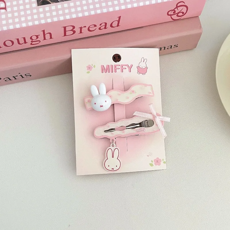 Kawaii Miffy Forcine carine Colore Cartoon Copricapo originale Moda estiva Multiuso Bocca d'anatra Clip Regalo di festa per ragazze