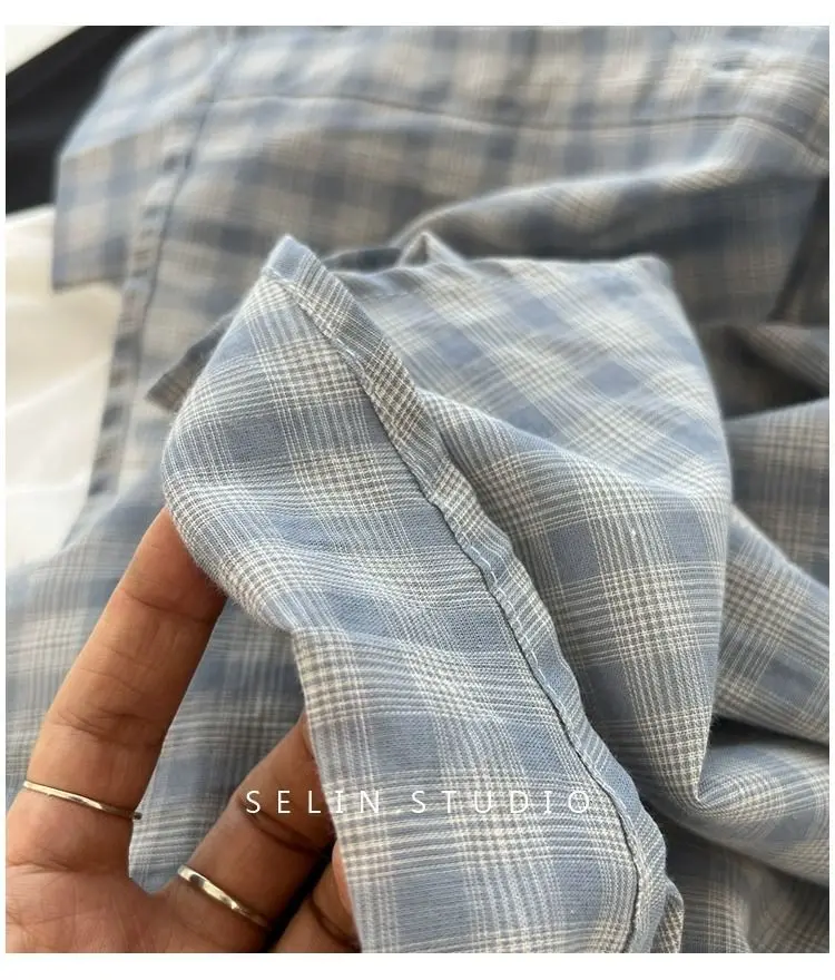 بلوزة رفيعة قميص راقي قميص فرنسي فضفاض منقوش واقي من الشمس قميص نسائي #6