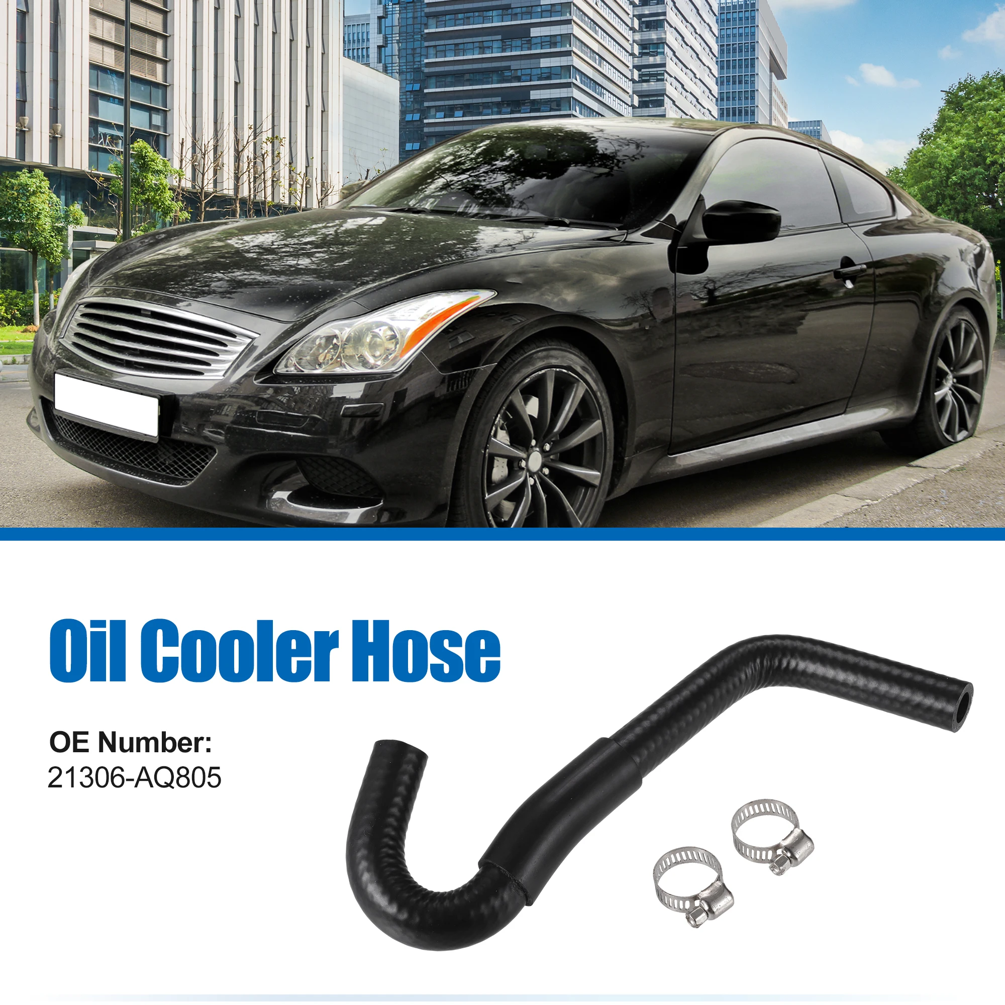 UXCELL oliekoeler slang buis pijp met 2 klemmen voor Infiniti FX35 FX45 2003-2008 voor Infiniti G35 2003-2007 nr. 21306-AQ805