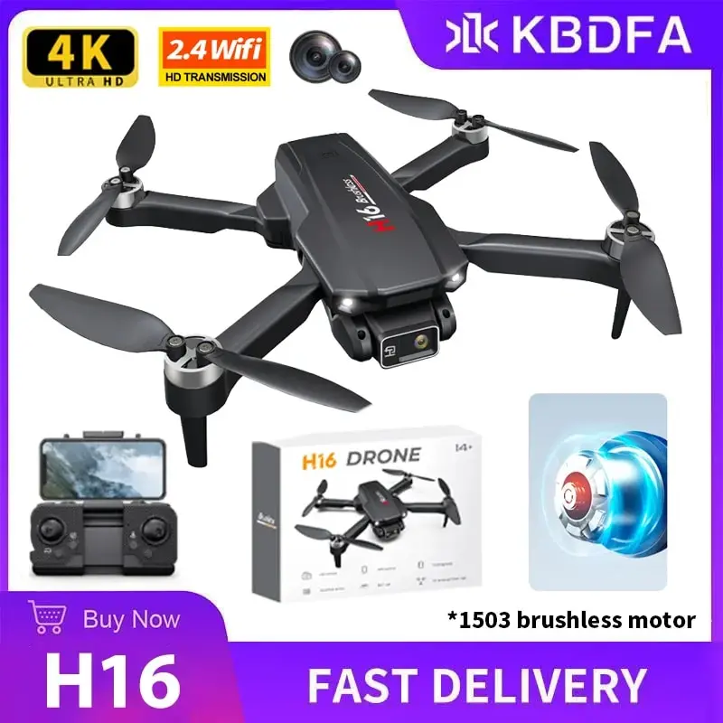 KBDFA Drone H16 GPS profesjonalny podwójny aparat Dron Quadcopter bezszczotkowa fotografia lotnicza laserowe unikanie przeszkód zabawki RC prezenty