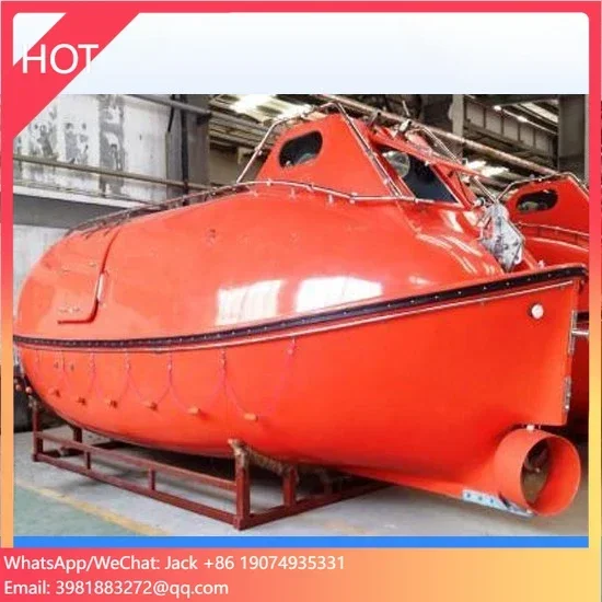 Barco de resgate de emergência marinho Solas Barco de vida de queda livre Barco de vida parcialmente fechado