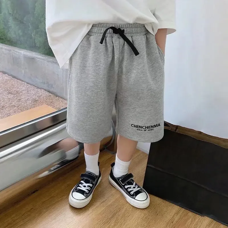 Summer New Boy Fashion Sports Mid-waist Pants Shorts Tide Brand Children's Casual Simple And Versatile Five-point Pants