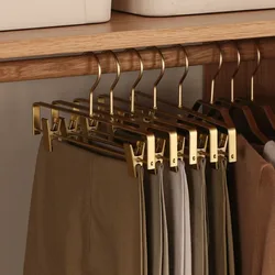 1pcs Trouser Hangers Gold/Sliver Clothes Hangers Metal Aluminum Alloy Traceless Dress Pants Drying Rack Wardrobe Storage Racks