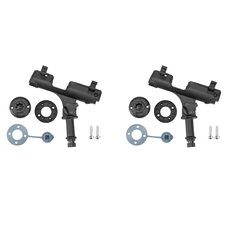 

A89E-2X Kayak Fishing Rod Holder Universal Fit Kit 360-Degree Adjustment Canoe Draft Fishing Boat Powerlock Rod Holder Black