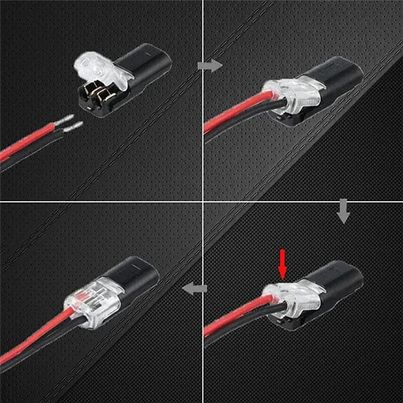 Connecteur enfichable à double fil avec structure de verrouillage, connecteurs de fil sans soudure, AWG 20-24, 2 voies, 2 broches, 40 pièces