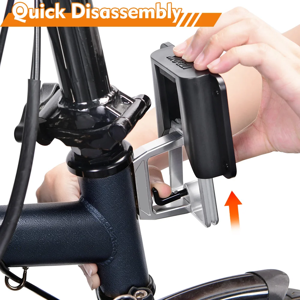 NEWBOLER Faltbarer Fahrrad-Pig-Nose-Taschenadapter für Brompton Fahrräder – Kunststoff-Frontträger-Adapter mit Schrauben für Fronttaschenhalterungen – Detail 3