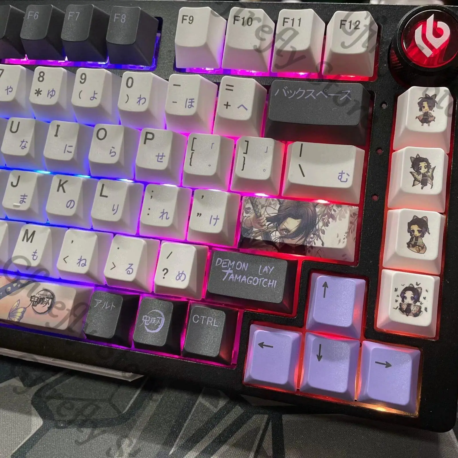 Demon Slayer Cosplay Anime Mechanical Keyboard Keycap Kochou Shinobu Computer Three-dimensional Craft Boys Gifts Mascot