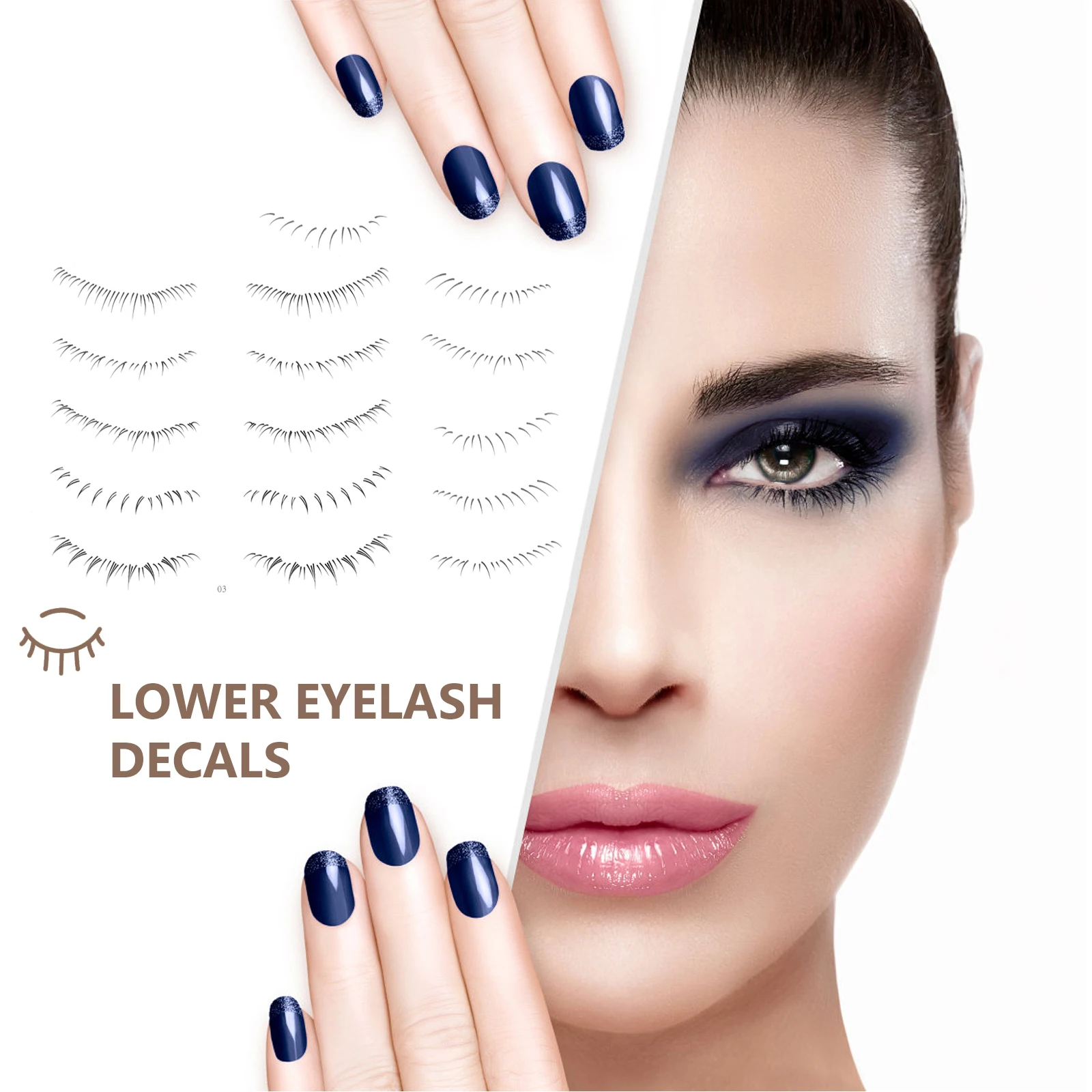 

Eyelash Stickers False Lower Lash Tattoos Women Fake Eyeliner Adhesive Makeup Party Wedding Cosmetics Stamp Pet Film