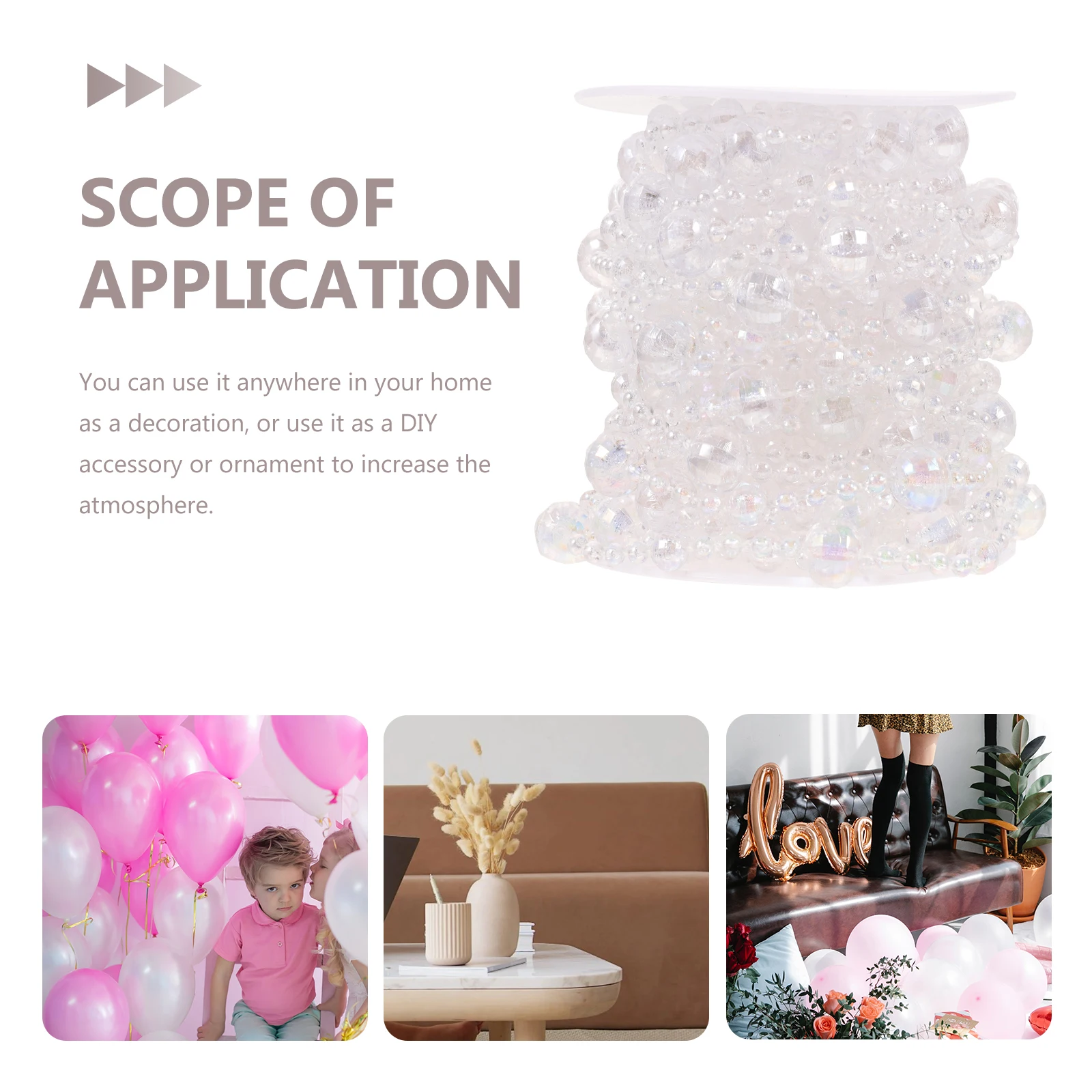 

Bead Decorative Chain Roll s Reusable Home DIY Party Scene Beads s Props Beads String For Decorating Christmas